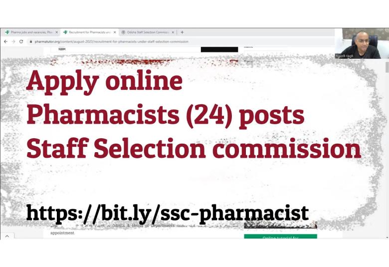 Video description of Pharmacists jobs under Staff Selection Commission