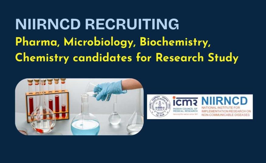 NIIRNCD Recruiting Pharma, Microbiology, Biochemistry, Chemistry candidates for Research Study