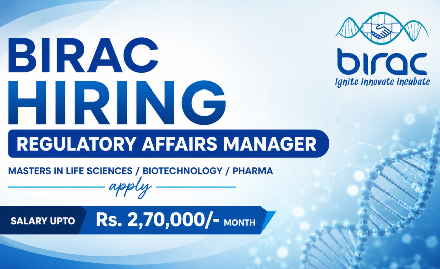 BIRAC Hiring Regulatory Affairs Manager 