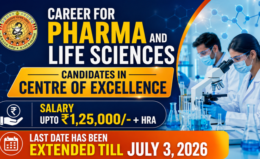 Career for Pharma and Life Sciences candidates in Centre of Excellence, NIPER