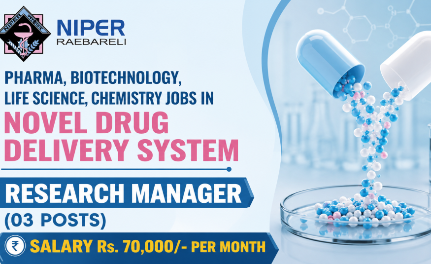 Pharma, Biotechnology, Life Science, Chemistry Jobs in Novel Drug Delivery System, NIPER