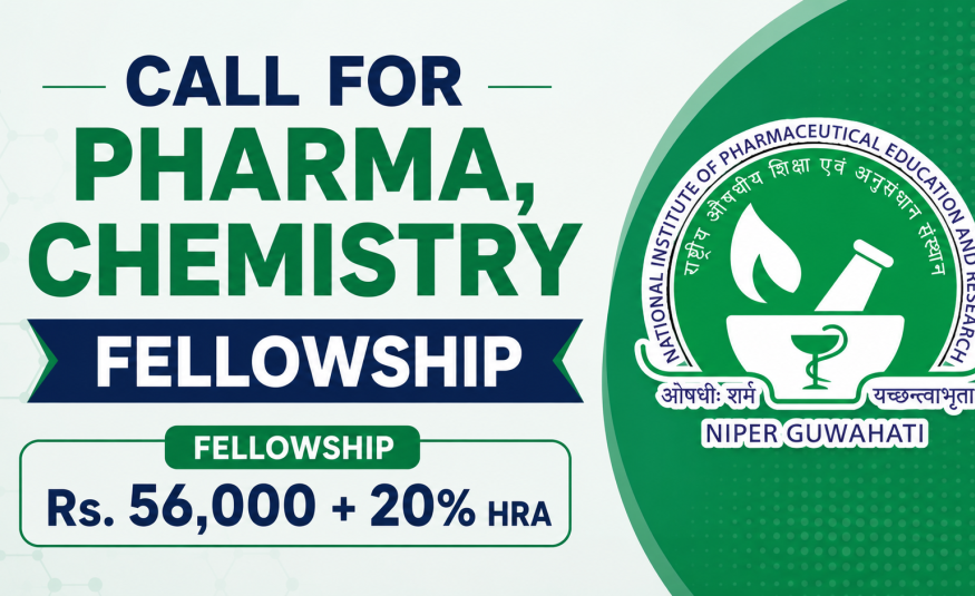 Call for Pharma, Chemistry Fellowship at NIPER