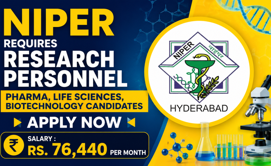 NIPER requires research personnel