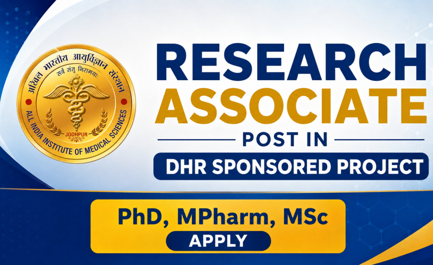 Applications are invited for the post of Research Associate in DHR sponsored project at AIIMS