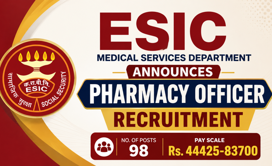 ESIC Medical Services Department Announces Pharmacy Officer Recruitment