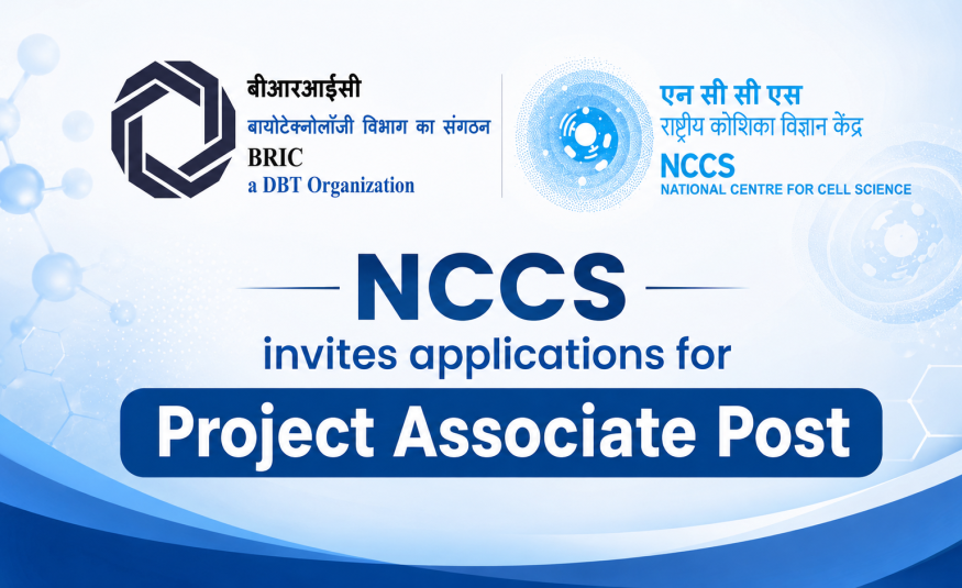NCCS invites applications for Project Associate Post