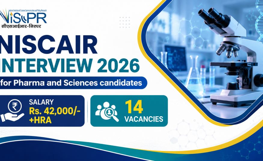 NISCAIR Interview 2026 for Pharma and Sciences candidates