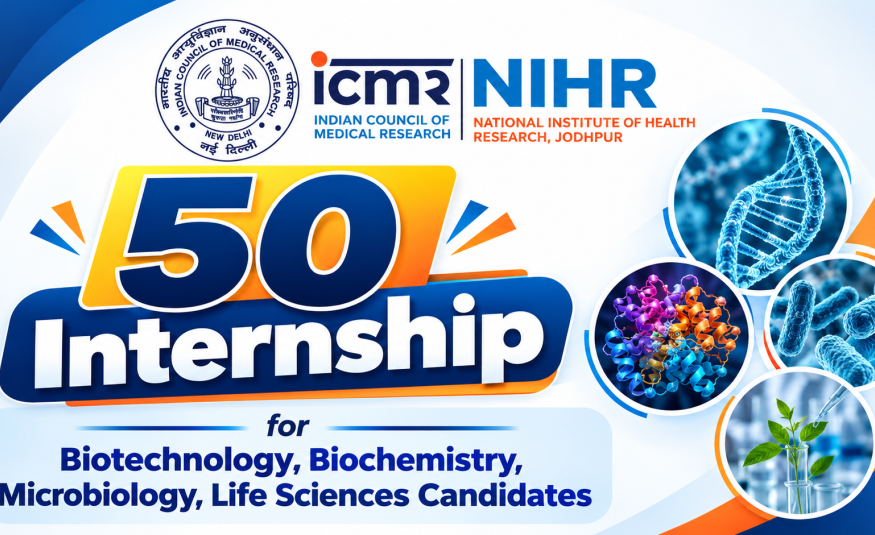 ICMR-NIHR Internship for Biotechnology, Biochemistry, Microbiology, Life Sciences Candidates