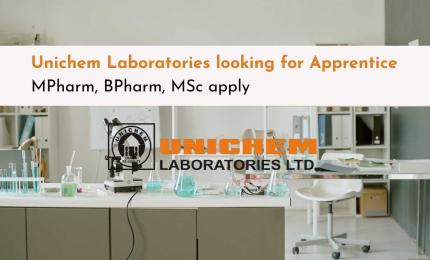 Unichem Laboratories Hiring Freshers as Apprentices in Production, QC, Analytical Development, Engineering & IT