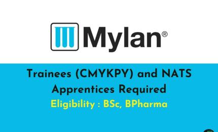 Trainees (CMYKPY) and NATS Apprentices Required for a Nashik-based Pharma Manufacturing Company