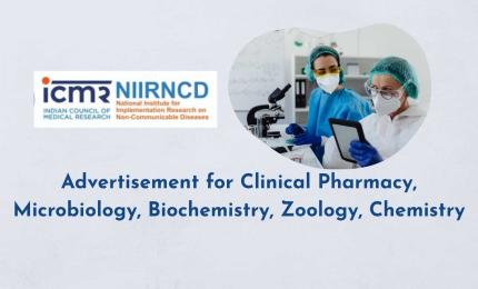 Advertisement for Clinical Pharmacy, Microbiology, Biochemistry, Zoology, Chemistry at NIIRNCD