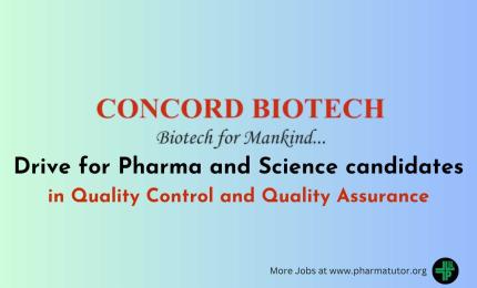 Quality Control and Quality Assurance Jobs at Concord Biotech