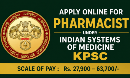 Apply Online for Pharmacist under Indian Systems of Medicine, KPSC