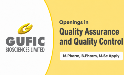 Openings in Quality Assurance and Quality Control at Gufic Biosciences