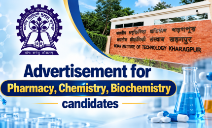 Advertisement for Pharmacy, Chemistry, Biochemistry candidates at IIT Kharagpur