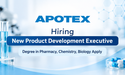 Apotex Inc Hiring New Product Development Executive