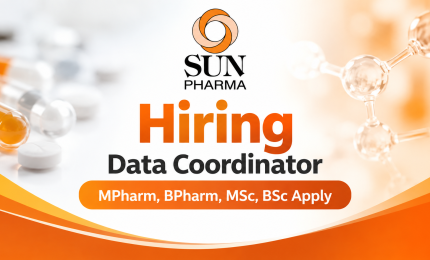 Data Coordinator Hiring at Sun Pharma | Pharmacy / Science candidates apply