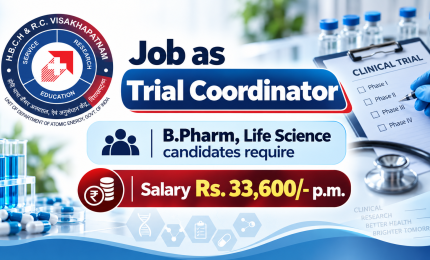 Job as Trial Coordinator at Tata Memorial Centre, Visakhapatnam | B.Pharm, Life Science candidates require