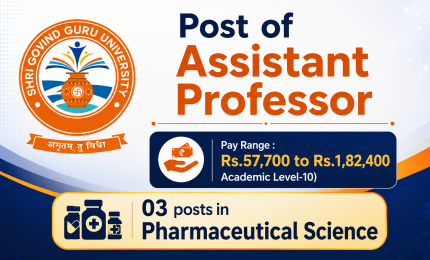 Shri Govind Guru University invites online applications for the post of Assistant Professor