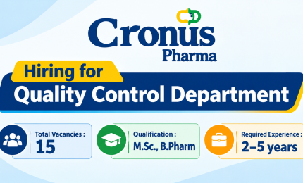 Hiring for Quality Control Department at Cronus Pharma