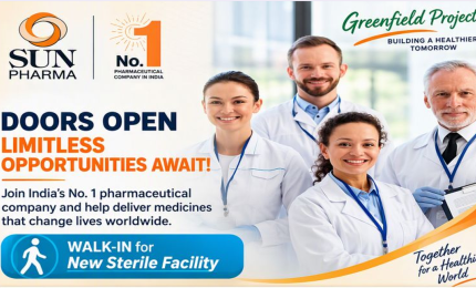 Multiple Positions for Pharma, Science candidates at Sun Pharma