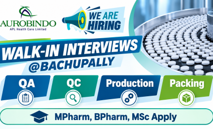 QA, QC, Production, Packing Jobs at Aurobindo Pharma
