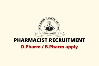 Job for Pharmacist at Malabar Cancer Centre