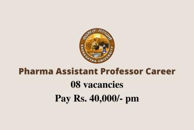 Pharma Assistant Professor Career at Saurashtra University