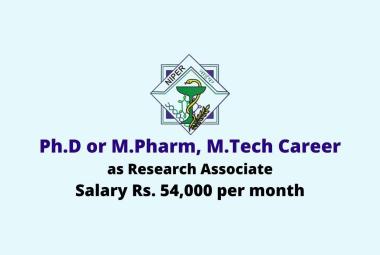 Applications are invited for Research Associate at NIPER