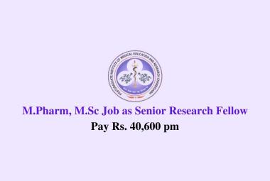 Job for M.Pharm, M.Sc as Senior Research Fellow at PGIMER