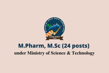 IHBT vacancies for pharmacy and life sciences