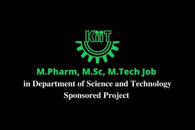 M.Pharm, M.Sc, M.Tech Job in Department of Science and Technology sponsored Project