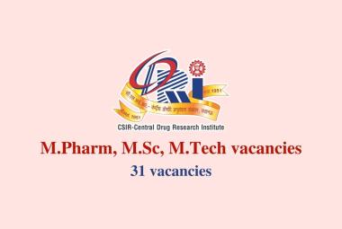 Multiple openings at premier drug research institute of India