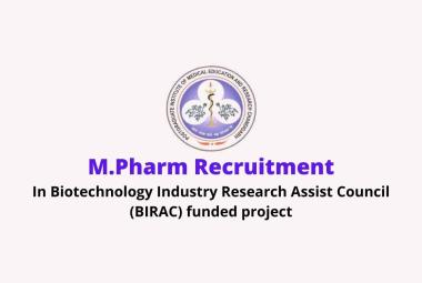 Vacancy for M.Pharm as Research Fellow at PGIMER