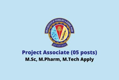 Applications are invited for a post of Project Associate at BITS
