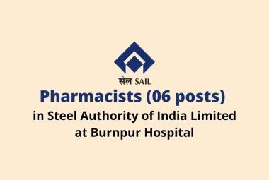 Job for Pharmacists at Burnpur Hospital