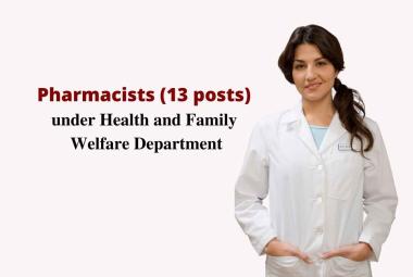 job for pharmacists under health and family welfare department