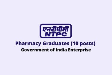 Job for Pharmacy Graduates at NTPC Limited