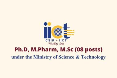 Online Interview for Ph.D, M.Pharm, M.Sc at IICT
