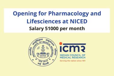 Opening for Pharmacology and Lifesciences at NICED