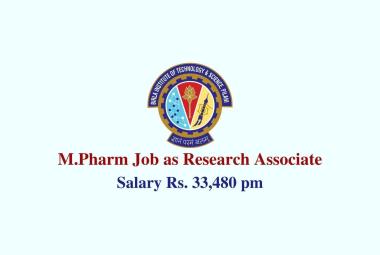 Opportunity for M.Pharm as Research Associate at BITS
