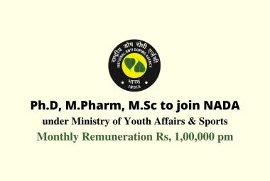 Opportunity for Ph.D, M.Pharm, M.Sc to join National Anti-Doping Agency