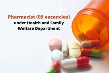 Health and Family Welfare Department Invites applications for Post of Pharmacist