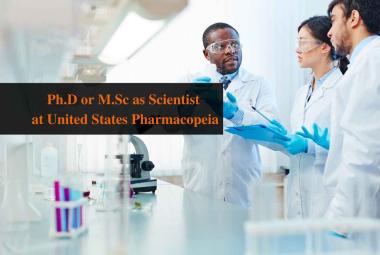 Job for Ph.D or M.Sc as Scientist at United States Pharmacopeia