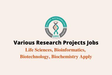 Job opportunity for various Research Projects at GBRC