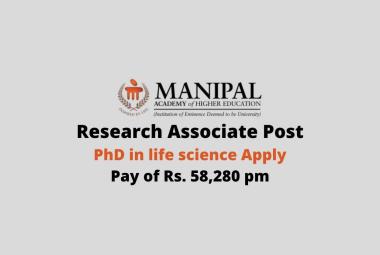 MAHE invites applications for Research Associate