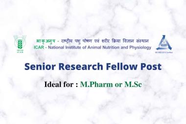 M.Pharm or M.Sc Job as Senior Research Fellow at NIANP