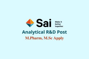 Walk in interview for Analytical R&D Post at Sai Life Sciences