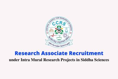 Applications are invited for a post of Research Associate at CCRS
