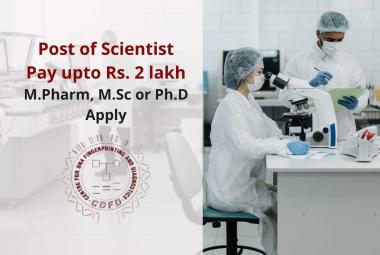Applications are invited for a post of Scientist at CDFD